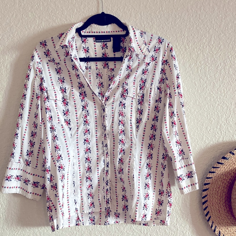 DKNY Vintage Snap Button Top